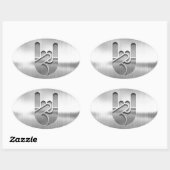 Rock Hand Steel Ovale Sticker (Vel)