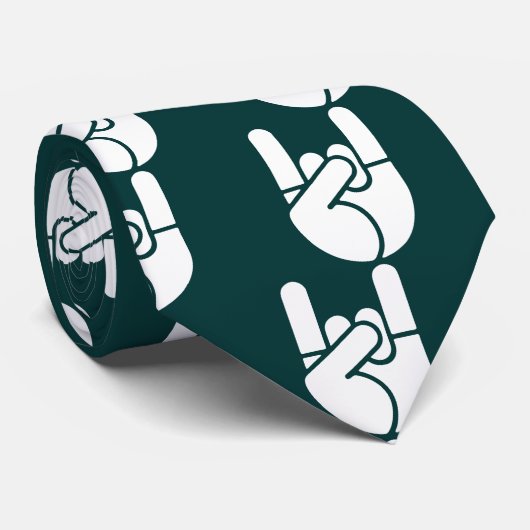 Rock Hand Stencil Stropdas (Opgerold)