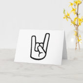 Rock Hand-teken Kaart (Gele Bloem)