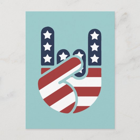 Rock Hand USA Briefkaart (Voorkant)