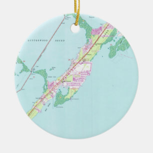 Rock Harbour Florida Map (1947) Keramisch Ornament