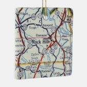 Rock Hill SC  Map Keramisch Ornament (Rechts)