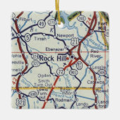 Rock Hill SC  Map Keramisch Ornament (Voorkant)