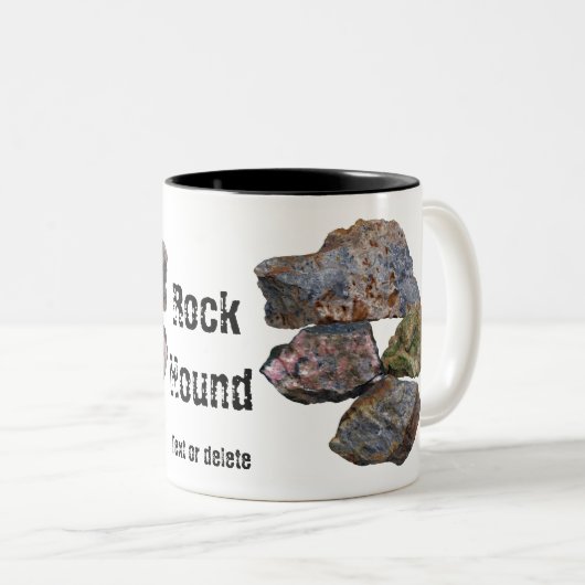 Rock Hound Minerale Collectors Grappig Tweekleurige Koffiemok (Voorkant rechts)