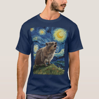 Rock Hyrax Awawa overstuur Moon Sterrennacht Van G T-shirt
