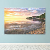 Rock Island Boathouse, groot canvas druk (Insitu (Houten vloer))