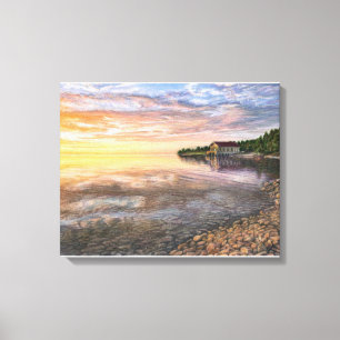 Rock Island, Deuren County Boathouse canvas print