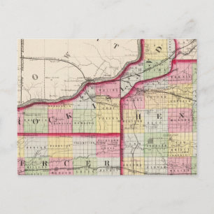 Rock Island, Henry, Mercer counties Briefkaart