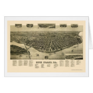 Rock Island, IL Panoramic Map - 1889