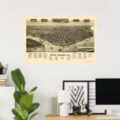 Rock Island, IL Panoramic Map - 1889 Poster (Thuiskantoor)