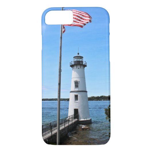 Rock Island Lighthouse, New York iPhone Case (Achterkant)