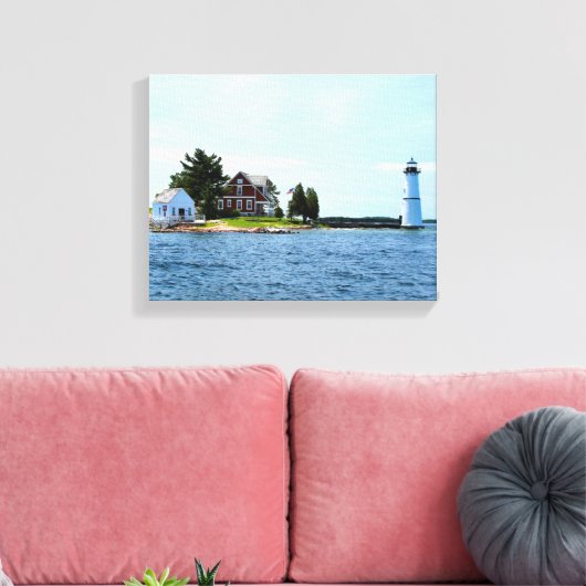 Rock Island Lighthouse, New York toile enveloppée (Insitu(Salon))