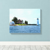 Rock Island Lighthouse, New York toile enveloppée (Insitu (Plancher de Bois))
