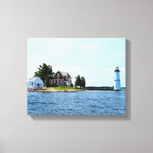 Rock Island Lighthouse, New York Wrapped Canvas (Voorkant)