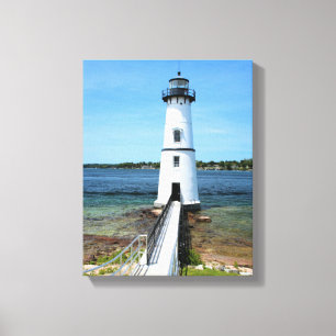 Rock Island Lighthouse, New York Wrapped Canvas Afdruk