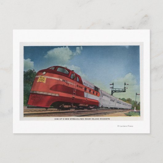 Rock Island RocketStreamlining Train Briefkaart (Voorkant)