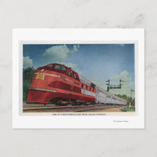 Rock Island RocketStreamlining Train Briefkaart