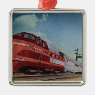 Rock Island RocketStreamlining Train Metalen Ornament