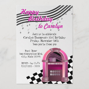 Rock Jukebox Birthday Kaart