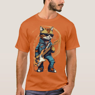 Rock kat spelen gitaar grappige gitaar kat (21) t-shirt