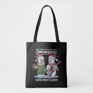 Rock Kerstmis SNOWASIS Sommigen Mogen Sleigh Sneeu Draagtas