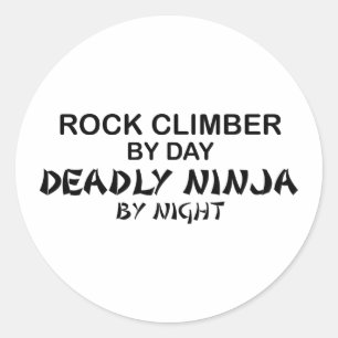 Rock Kliber Deadly Ninja bij Night Ronde Sticker