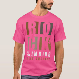 Rock klimmen als therapie bergen wandelen t-shirt