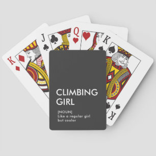 Rock klimmen meisje trendy cadeau voor haar pokerkaarten