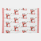 Rock klimmen Santa Kerstmis keukenhanddoek (Horizontaal)