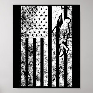Rock Klimmen T Shirt - Rock Klimmen Vlag Shirt  Poster