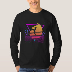 Rock-klimmer Bouldering Retro Vaporwa T-shirt