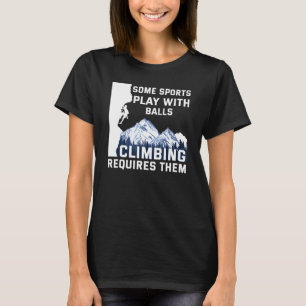 Rock klimmer sommige sporten spelen met een klimmi t-shirt