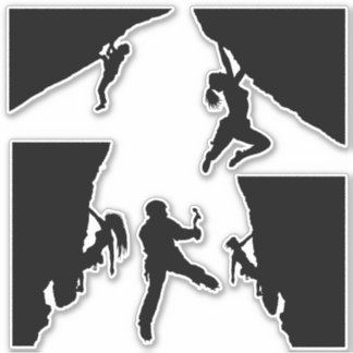 Rock klimmers silhouetten sticker blad