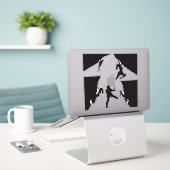Rock klimmers silhouetten sticker blad (Laptop op bureau)