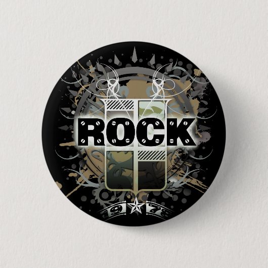 Rock=Life ' Rock' Badge Ronde Button 5,7 Cm (Voorkant)