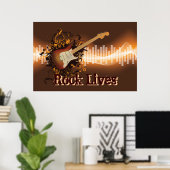 Rock Lives - Rock Music Poster (Thuiskantoor)