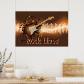 Rock Lives - Rock Music Poster (Keuken)