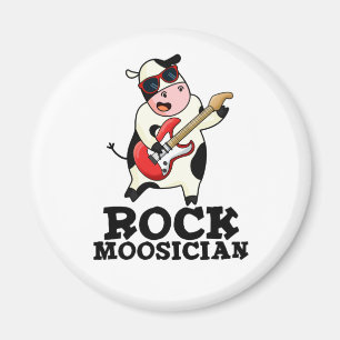 Rock Moosician Funny Koe Musician Pun Magneet