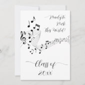 Rock Music Black White Photo Graduate Faire-part (Devant)