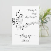 Rock Music Black White Photo Graduate Faire-part (Debout devant)