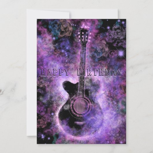Rock Music Gitaar Verjaardag Kaart (Voorkant)