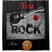 Rock Music guitare noir rideau de douche (Devant)