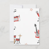 Rock Music Invitation Anniversaire Guitare et batt (Dos)
