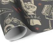Rock Music Pattern Cadeaupapier (Rol Hoek)