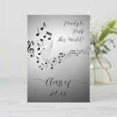 Rock Music Zwart Wit Foto Afstuderen Aankondiging (Staand voorkant)