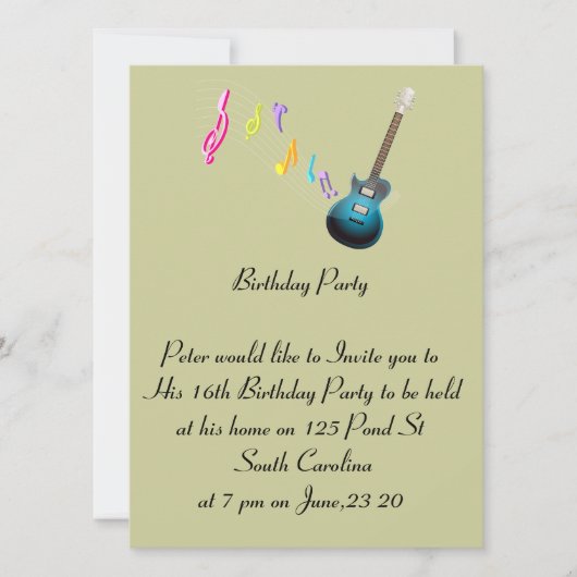 Rock musical Carte photo d'anniversaire (Devant)