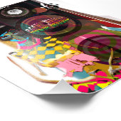 Rock Muziek illustraties met gitaar & Speaker Foto Afdruk (Hoek)