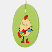 Rock muzikant Egghead Keramisch Ornament (Links)