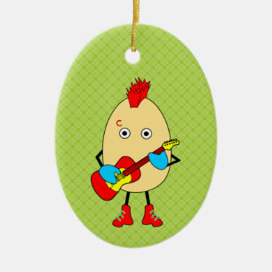 Rock muzikant Egghead Keramisch Ornament