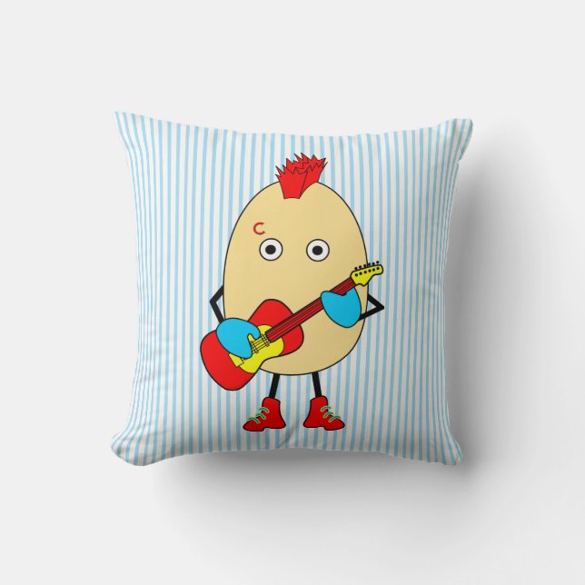 Rock muzikant Egghead Kussen (Voorkant)